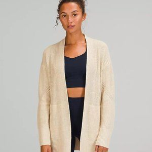 Lululemon Women's Cashlu Knit Cardigan Sweater Wrap White Opal Size XS/S $148.00